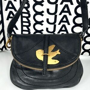 Marc By Marc Jacobs Black Crossbody with Gold Bird Detail